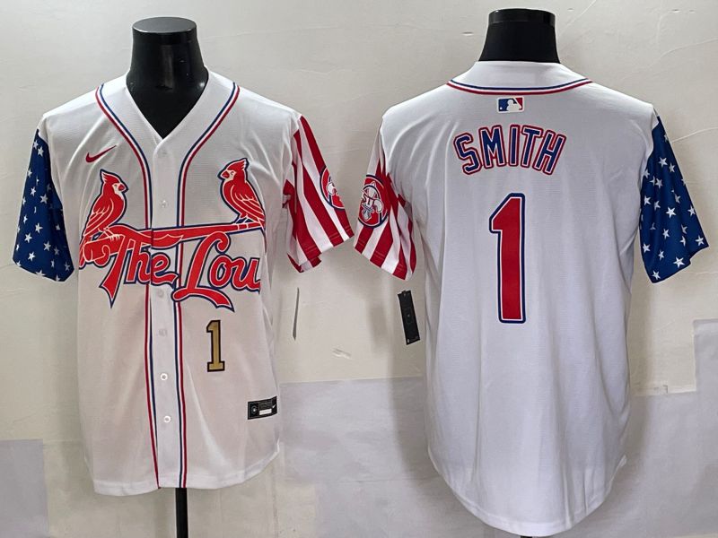 Men 2025 St.Louis Cardinals #1 Smith White a generation of national flags Joint Name Nike MLB Jersey style 1->st.louis cardinals->MLB Jersey